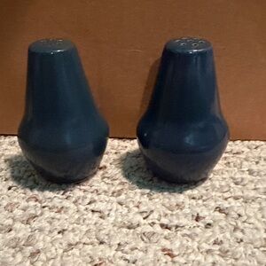 Homer Laughlin Deep Blue Salt and Pepper Shakers